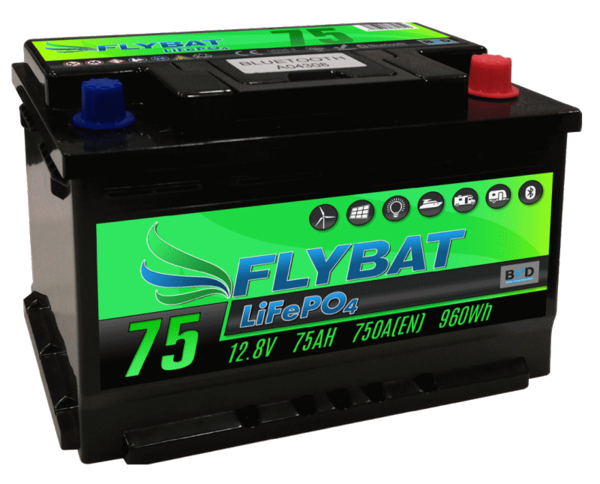 FLYBAT75 LiFePO4 12,8V 75Ah Bluetooth CanBus Lithiumbatterie